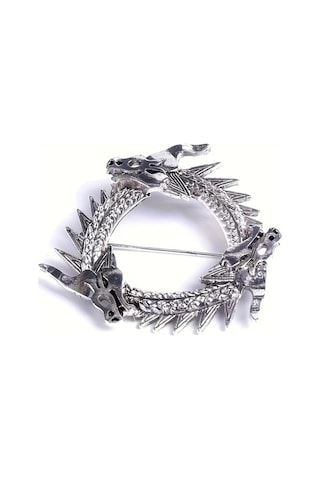 Flybuy Besthome1 1 Adet Moda Gotik Üç Başlı Yuvarlak Rozet Takım Elbise Aksesuarı Gümüş Renk Noel Ürünü Gümüş