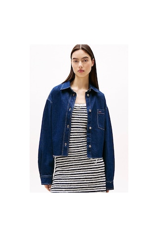 Tommy Jeans Kadın Gömlek-dw0dw20567 Denim Blue Çok Renkli