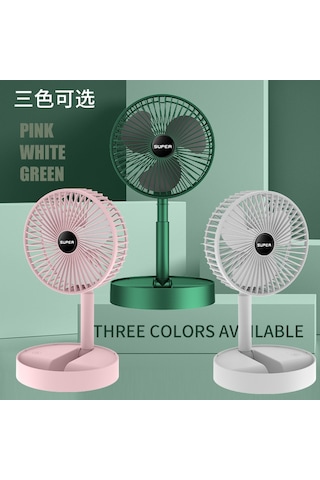 Vkemall Fan Katlanır Fan Usb Masaüstü Ev Depolama Elektrikli Fan Şarj Masaüstü Fan Teleskopik Sirkülas