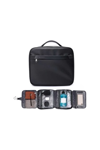 Sones Bange Bg-7529 Kullanışlı Seyahat Katlanabilir Kozmetik Saklama Çantası Kancalı Tuvalet Çantası Siyah