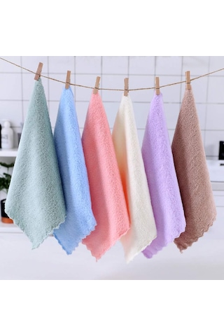 Mikrofiber Temizlik Bezi, Yumuşak Doku Mutfak El Yüz Kurulama Bezi, 30 30 Cm 3 Adet Karışık