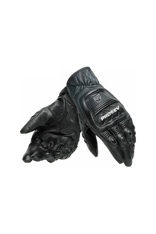 Motosiklet Eldiveni Carbon Titanium Full Koruma Deri Motorcu Eldiven Siyah Uyumlu