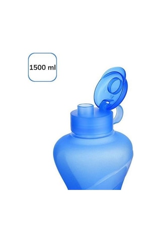 1500ml Kapasiteli Sporcu Tipi Suluk Pratik El Matarası Mavi