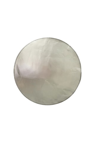 Alev Geçirmez Soba Matı Yuvarlak Yırtılmaya Dayanıklı Isıya Dayanıklı Gümüş