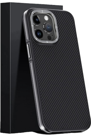 Cosmotex Joko İphone 15 Pro Kılıf Aramid 600d Kevlar Karbon Fiber Magsafe Kapak - Gri