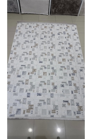 Safyün Halı Kadife Kf462 Gri Mavi 200 X 290 Renkli
