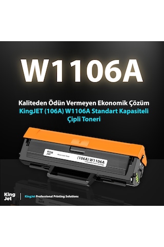 Kingjet Hp Uyumlu 106a W1106a Standart Kapasiteli 20'li Paket Çipli Uyumlu  Toneri Mfp 135w