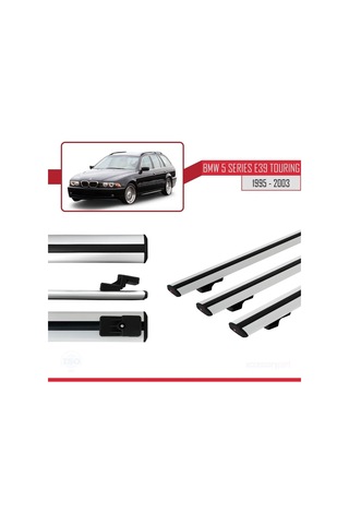 Bmw 5 Serisi E39 Tourıng 1995-2003 Arası İle Uyumlu Basic Model Ara Atkı Tavan Barı Gri 3 Adet