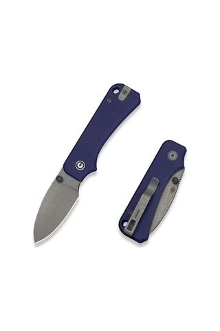 Civivi Baby Banter Slip Joint Blue G10 Handle Gray Stonewashed Nitro-v Blade Kamp Çakı Mavi