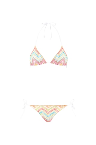 Missoni Zigzag Desenli Üçgen Bikini Çok Renkli