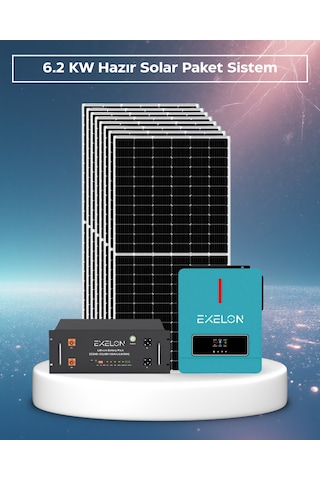 6.2kw Hazır Solar Paket 48v Mppt Akıllı İnverter Off-grid Sistem