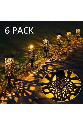 Tomshine Dc2v Güneş Enerjili Enerji Led'leri Çim Lambası İçi Boş Desen Tasarımı Aydınlatma Sensörü Dekoratif