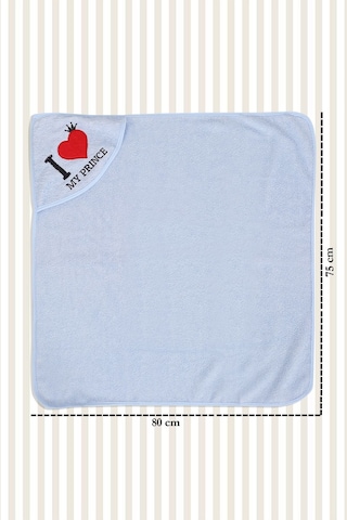 %100 Pamuk Yenidoğan Bebek Kundak Nakışlı Banyo Havlusu Krem 0 - 36 Ay