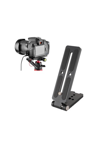 Geeroyoo Alüminyum Çift Katlı Eğilebilir L Tipi Kamera Hızlı Montaj Plakası - Arca Port Uyumlu, Soğuk Ayaklı, 1/4" & 3/8" Vida Delikleri İle Tripod Ve Aksesuarlar İçin Evrensel Kullanım