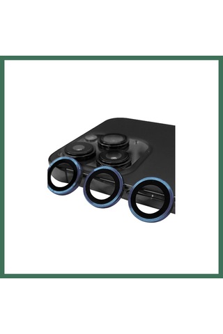 En-cag Apple Uyumlu iPhone 15 Pro Max Uyumlu Raze Metal Kamera Lens - Lacivert Bss