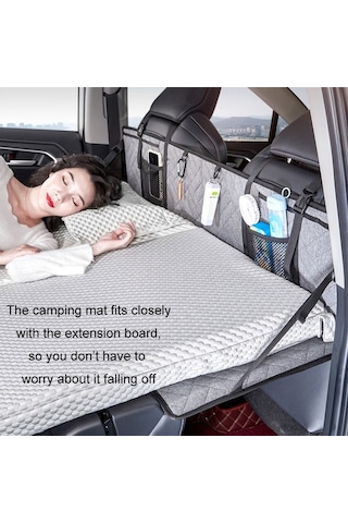 Sones Tesla İçin Araba Kamp Yatağı Katlanır Tahta Suv Arka Sıra Uzatma Kartı, Renk: Gri
