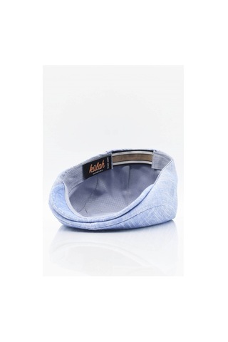 Külah Erkek Düz Pamuklu Mavi Flat Cap Kasket Mavi-Standart