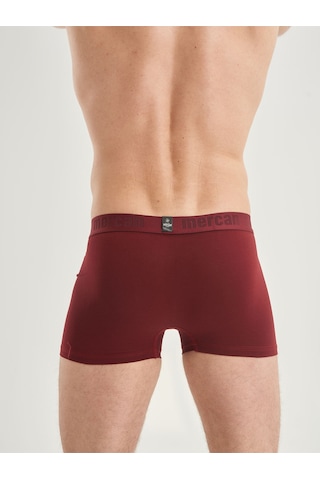 Mercan Erkek Bordo Boxer %96 Pamuklu Likralı Esnek Rahat Kesim Boxer