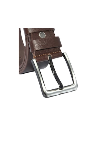 Kahverengi Hakiki Deri Düz Renk 4.5 CM lik Spor Kemer - Tek Katmanlı Manda Derisi - 509-düz-21sb Kahverengi