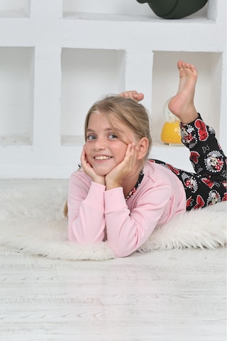 Miniğimin Cicileri Mnn Ms Kalpli Kız Çocuk Pijama Takımı - Krem Krem