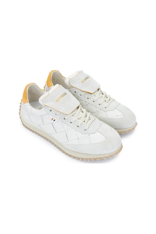 Barracuda Erkek Hakiki Deri Beyaz/taş/turuncu Sneakers & Spor Ayakkabı 511 Bu3545 Erk Ayk Y24 Marmo/camelıa/orange Beyaz