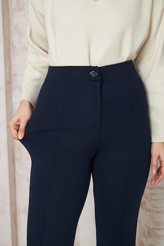 Thiff Gymwear Likralı Önü Çimalı Kadın Palazzo Pantolon Lacivert