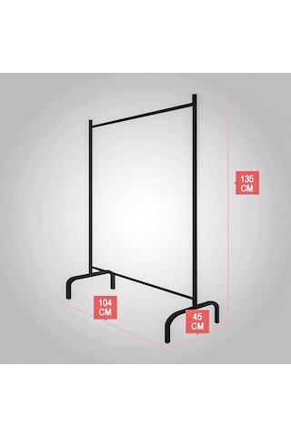 Metal Konfeksiyon Askısı Konfeksiyon Elbise Askılığı Eşek Askılık Siyah