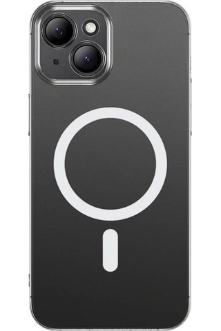 İphone 14 Uyumlu Kılıf Magsafe Şarj Özellikli Toz Önleyici Zore Helo Kapak-şeffaf