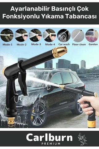 Premium Seri Ayarlanabilir Başlıklı Güçlü Basınçlı Çok Fonksiyonlu Araba Yıkama Tabancası