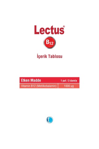 Lectus Metilkobalamin B12 Dil Altı Sprey 10 ML