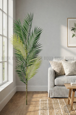Biçiçek Yedek Areka Dalı 130cm 8 Yaprak Ve 2kg Dekorati̇f Taş