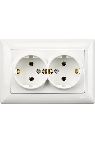 Günsan  Visage Beyaz İkili Topraklı Priz