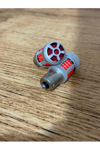 Forg93 Fanlı Tekduy Led Fanlı Kırmızı Led Beyaz Tek Duy 2 Adet Kırmızı