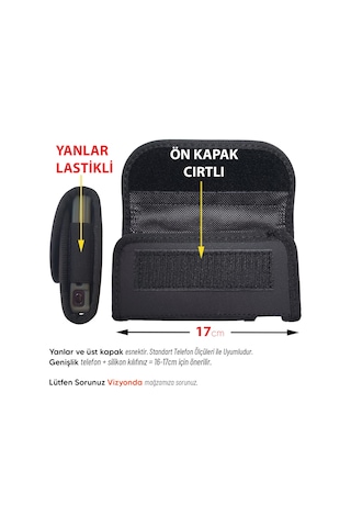 Exenar Realme 8 Pro Kemer Kılıfı Bele Takılan Kemer Kılıf Bel İçin Yan 17cm Siyah