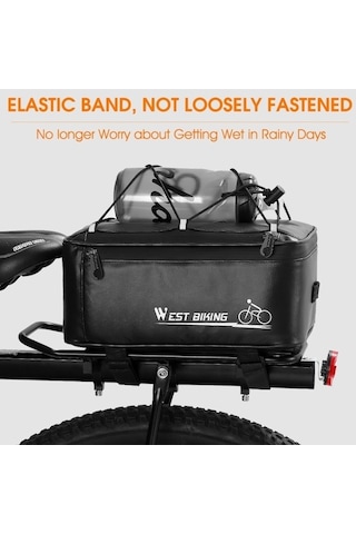 Didadodo Arka Koltuklu Elektrikli Bisiklet Çantası Dağ Bisikleti Sürüşü İçin Su Geçirmez Saklama Çantası Siyah Siyah