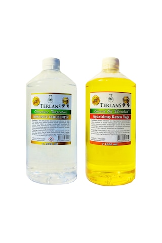 Terlans Kokusuz Terebentin ve Resim Yağı Keten Yağı 2 X 1000 Ml