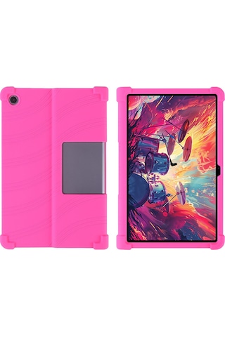 Lenovo Xiaoxin Pad Studio 11,5 İnç/tab Plus Silikon Kılıf Ve Destek Standı Sağlam Koruyucu Kapak - Gül Tablet Kılıfı