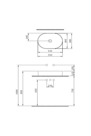 Bocchi Sottile Slim Line 1521-006-0125 Tezgah Üstü Lavabo Mat Gri 55 CM 1466841