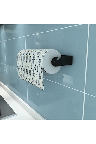 Gediz Metal Paslanmaz Siyah Havlu Kağıtlık Düzenleyici Ergonomik Tasarım Peçetelik Siyah