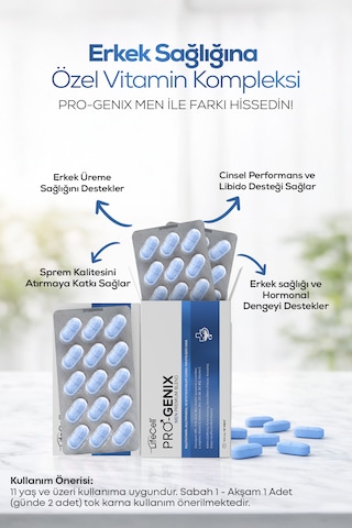 Pro-genix Men Multivitamin, Multimineral Ve Bitki Ekstreleri İçeren Takviye Edici Gıda