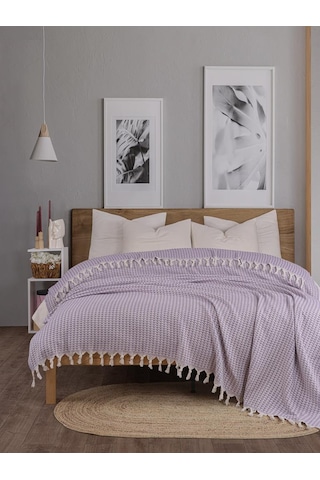 Battaniye Pamuk Piramid 180x200 Cm Lila