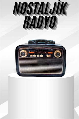 Müzik Kutusu Bluetooth Bağlantılı El Fenerli Nostaljik Tasarım Radyo 72911219
