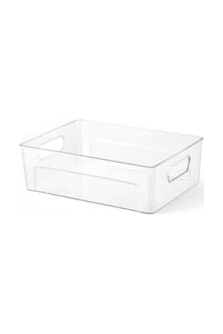 Kırılmaz Ultra Dayanıklı Buzdolabı Düzenleyici Organizer Kutu Şeffaf - 28x19x9cm 811 Açık Bej