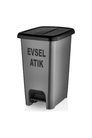 Ceymop Pedallı Slim Evsel Atık Çöp Kovası 50 L Gri