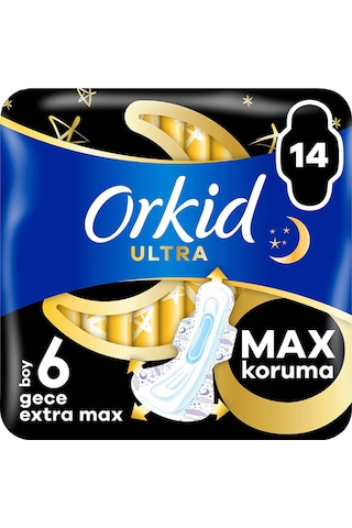 Orkid Ultra Gece Ekstra Max Hijyenik Ped 14 Adet