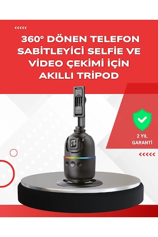 Ceylan Adam Yapay Zeka Destekli Yüz Takip Özellikli 360 Derece Dönen Masaüstü Telefon Sabitleyici