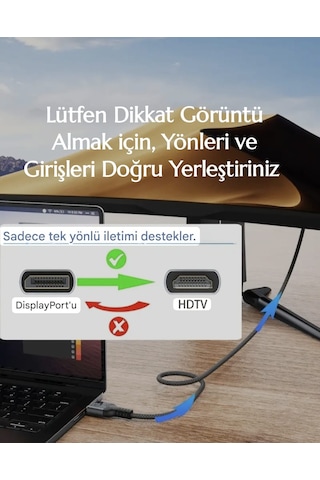 Ugourd 3-metre Displayport To Hdmı Çevirici Kablo 4k Dp To Hdmı