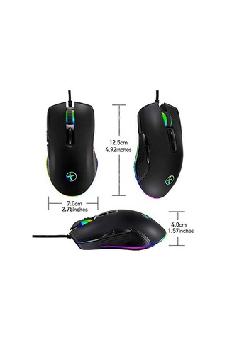 Usb-c Mouse Type C Ergonomik Kablolu Mouse Rgb Oyun Mouse Optik Mouse - Yuhao