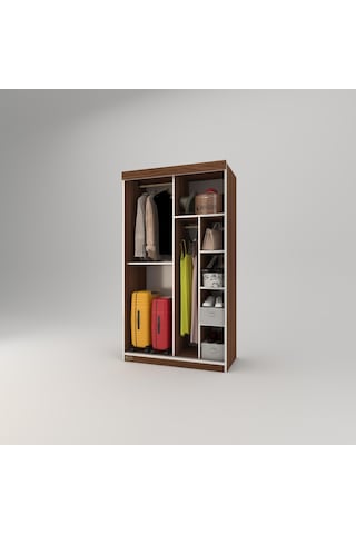 Kenzlife Gardırop Sürgülü Kapaklı Kapılı 100 Papatya Cvz Aynalı Gardolap Dolap