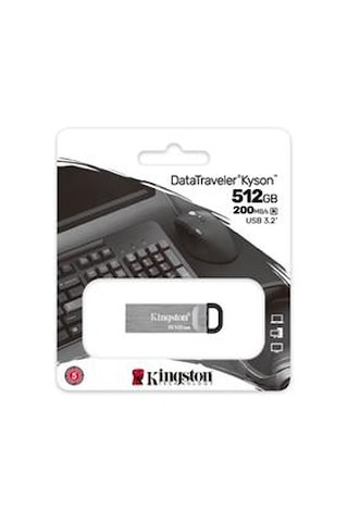 Kingston Dtkn-512gb 512gb Datatraveler Kyson 200mb-s Metal Usb 3.2 Gen 1 Flash Bellek